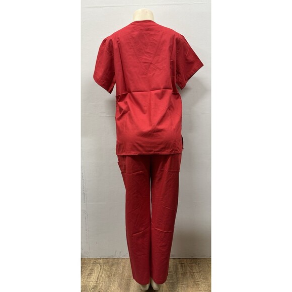 Expo V Neck women size small nurse medical uniform pants and top red - Picture 2 of 11